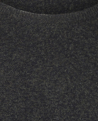 William Lockie Ronde Hals Lamswol Pullover | Navy/Seaweed