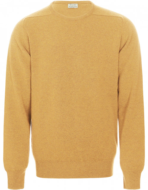William Lockie Round Neck Lambswool Pullover | Harvest Gold