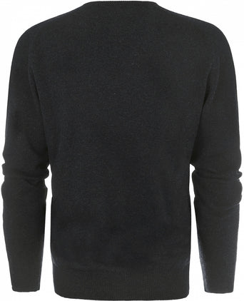 William Lockie Ronde Hals Lamswol Pullover | Charcoal
