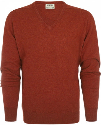 William Lockie V-neck Lambswool Pullover | Tiger