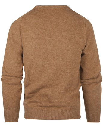 William Lockie V-neck Lambswool Pullover | Driftwood