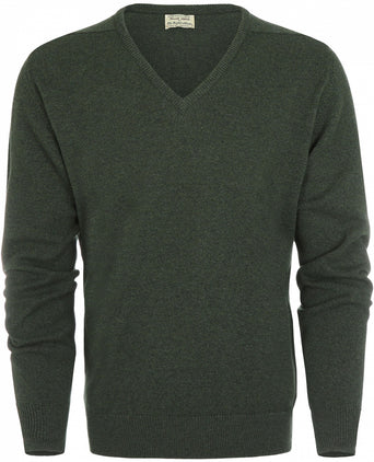 William Lockie V-neck Lambswool Pullover | Rosemary