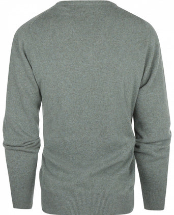 William Lockie V-hals Lamswol Pullover | Caspian/Landscape