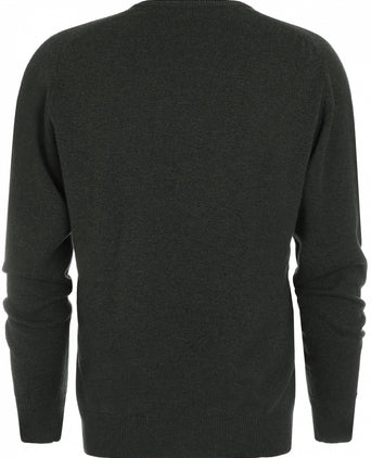 William Lockie V-neck Lambswool Pullover | Seaweed