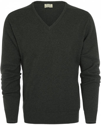 William Lockie V-neck Lambswool Pullover | Seaweed