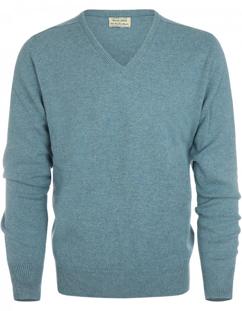 William Lockie V-neck Lambswool Pullover | Lovat