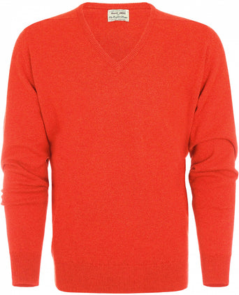 William Lockie V-hals Lamswol Pullover | Inferno