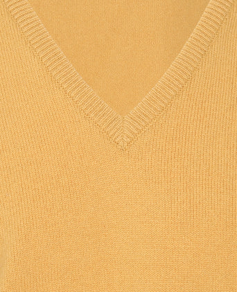 William Lockie V-hals Lamswol Pullover | Harvest Gold