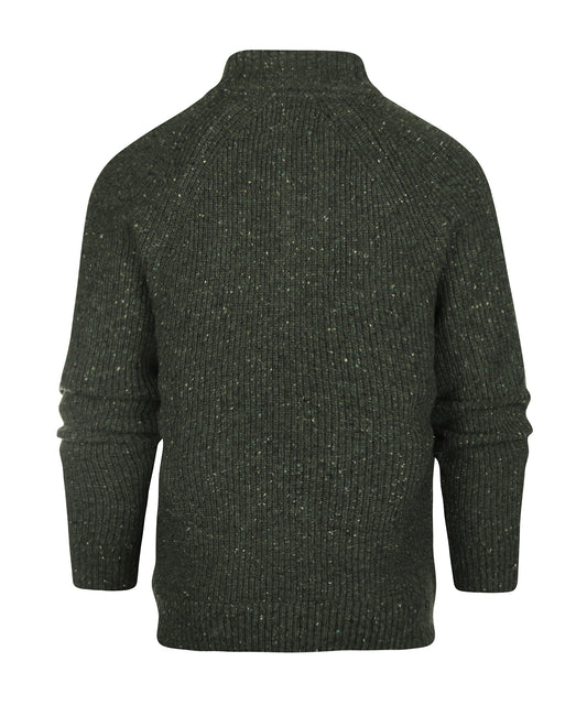 Essentials Fleck Half Zip | Olive Fleck