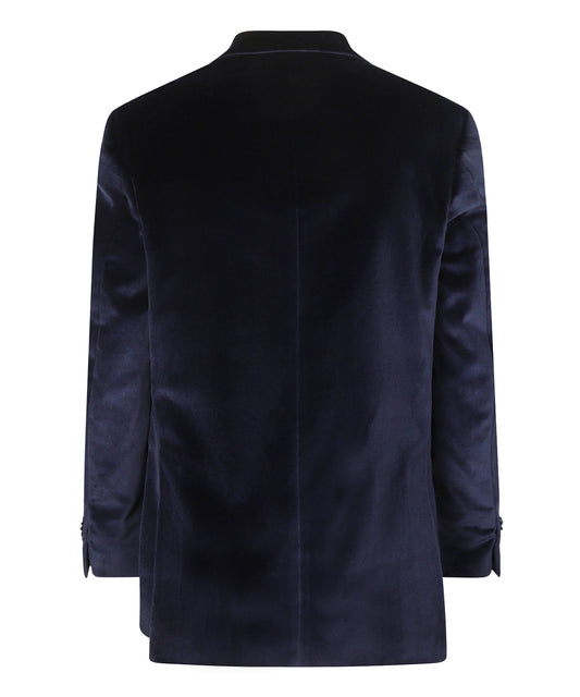 Velour Colbert | Navy Velvet