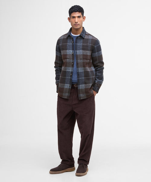 Barbour Chapter Tailored Check Overshirt | Night Blue
