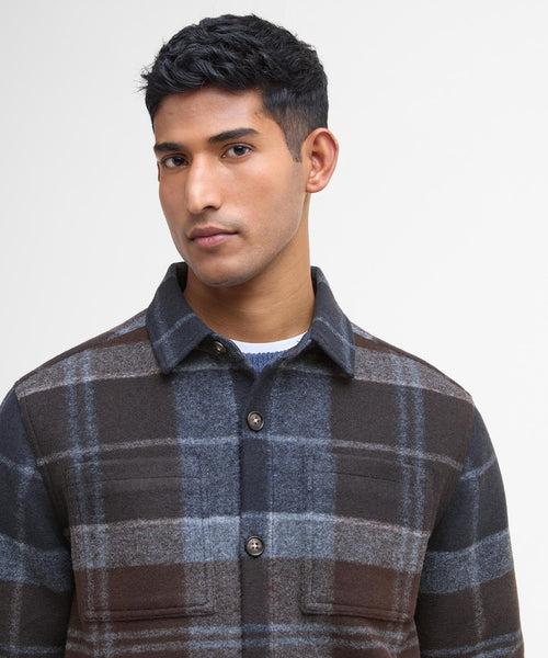 Barbour Chapter Tailored Check Overshirt | Night Blue