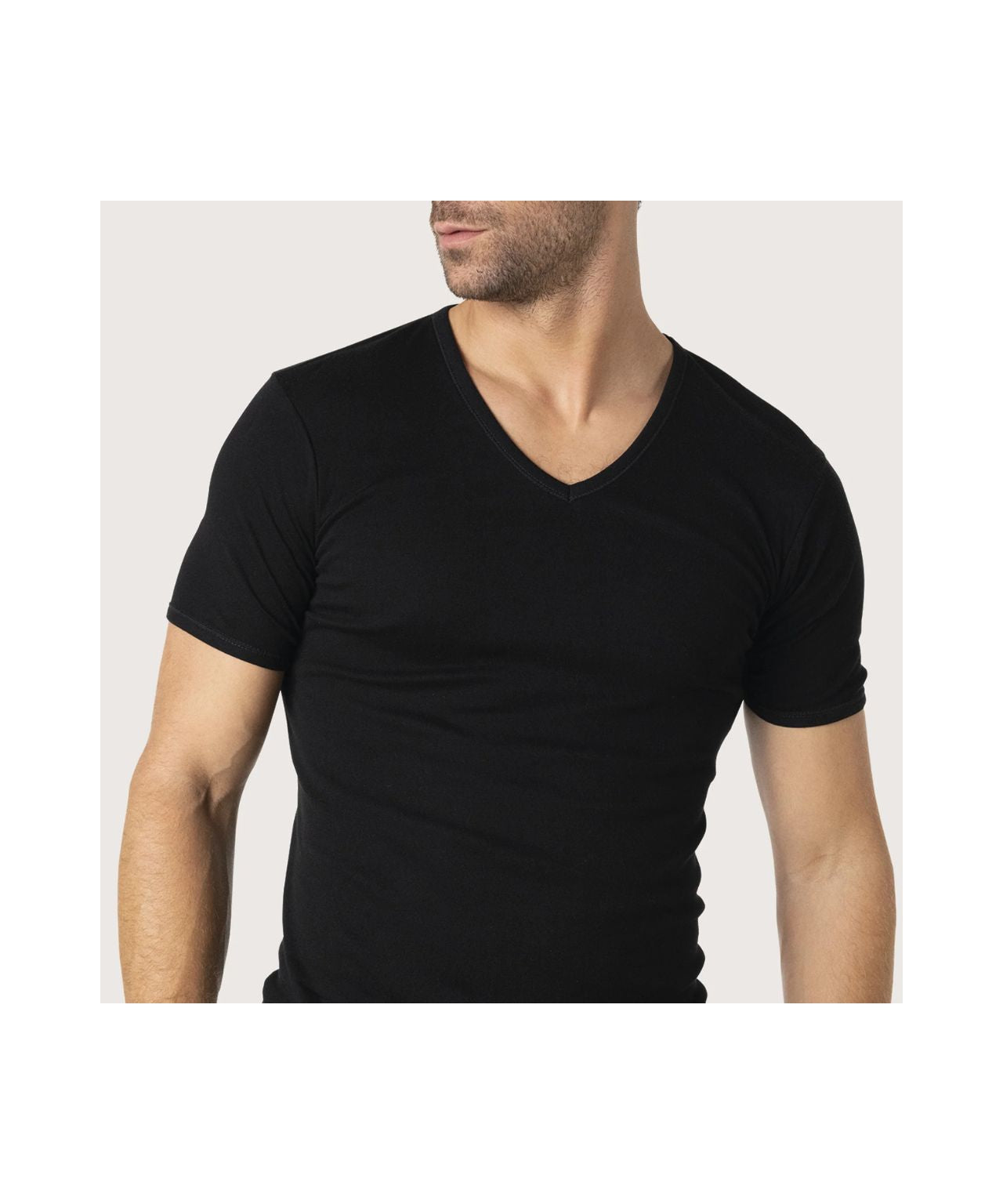 T-Shirt V-Hals | Zwart