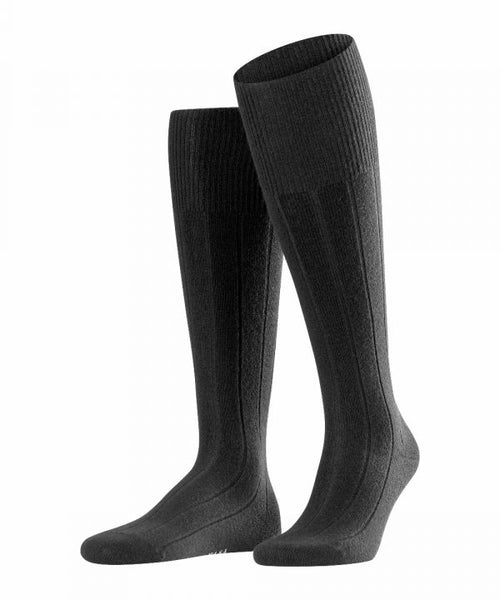 Lhasa rib men's knee socks | Grey