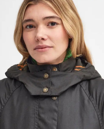 Barbour Long Cannich Wax Jacket Dames | Groen