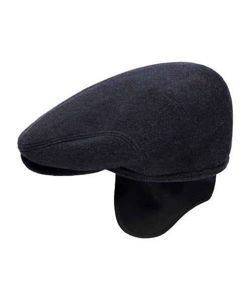 Classic Wool Cap with Earflaps | Navy Blue
