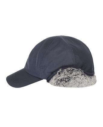 Wollen Baseball met Oorflappen | Navy Blauw