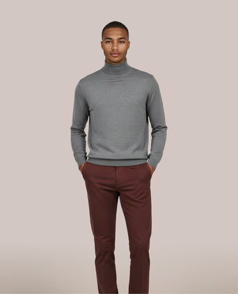 Merino wool turtleneck sweater | Grey