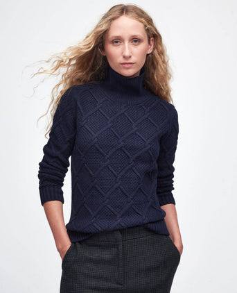 Barbour Burne Turtleneck Women | Navy Blue