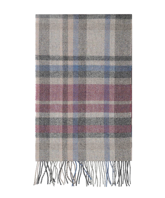 Lambswool Sjaal 30X210CM | Grijs Rood