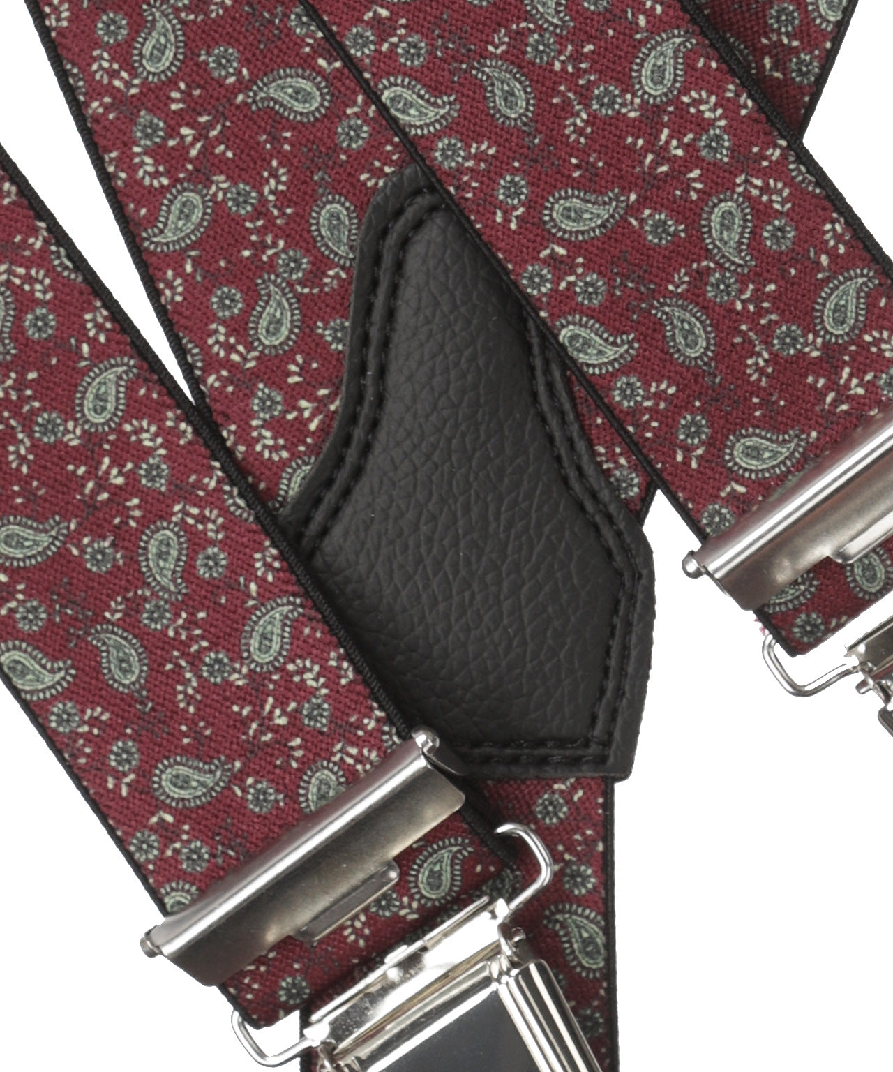 Bretels Clips Design | Rood Paisley Print klein