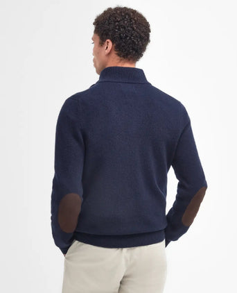 Pullover met rits en knoopsluiting | Navy Blauw