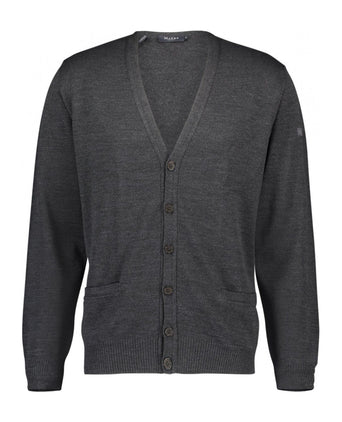 Button Cardigan Classic Merino Wool | Charcoal