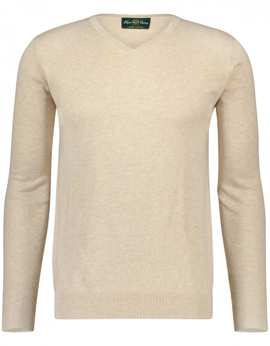 Pullover Cotton/Cashmere v-neck | Brown