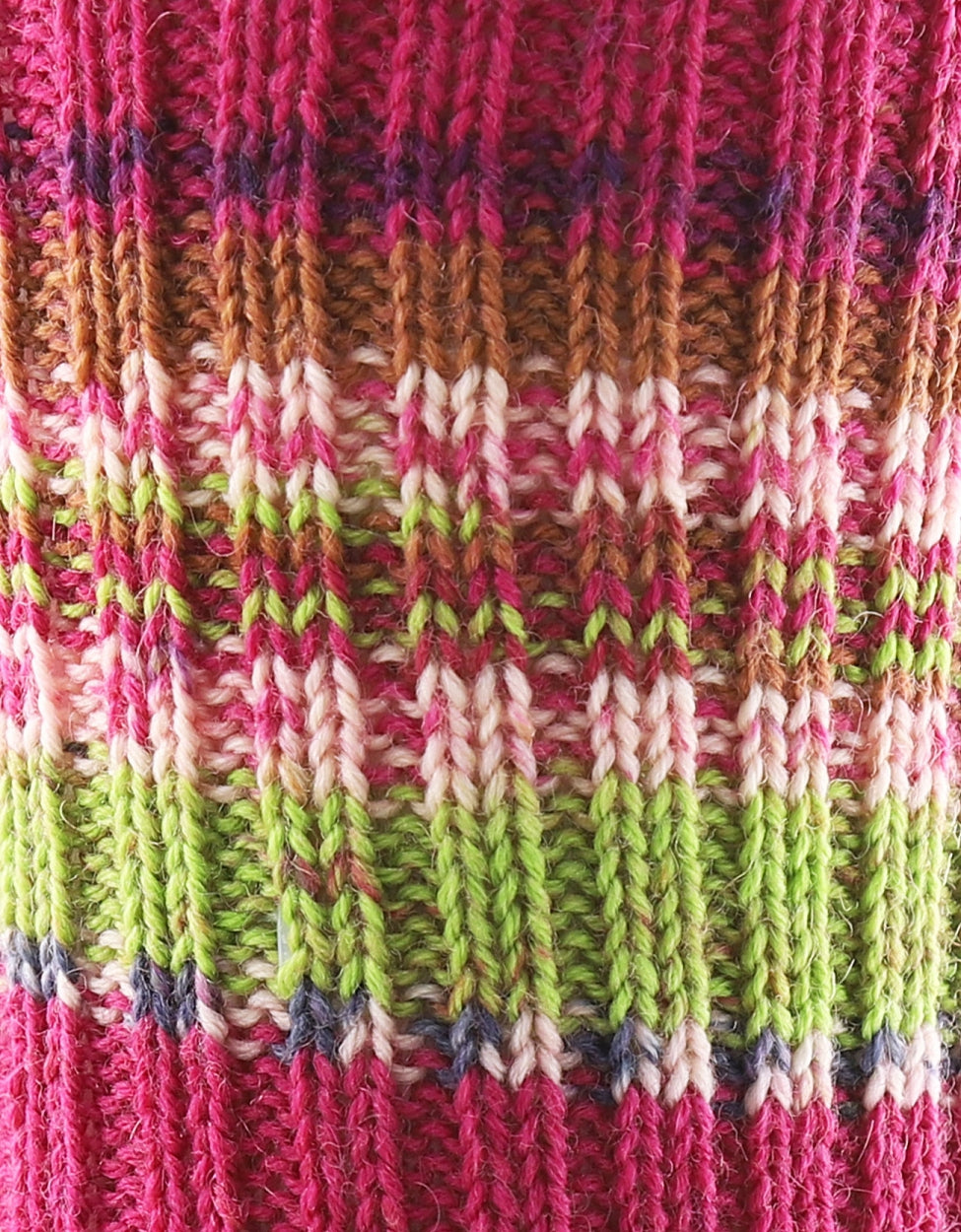 Fairisle Sok | Roze Groen Multi