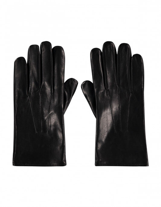 Lederhandschuh mit Kaschmirfutter | Schwarz