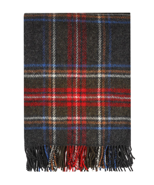 Irish Plaid made of Shetland Wool | Grey Red Stewart Plaid