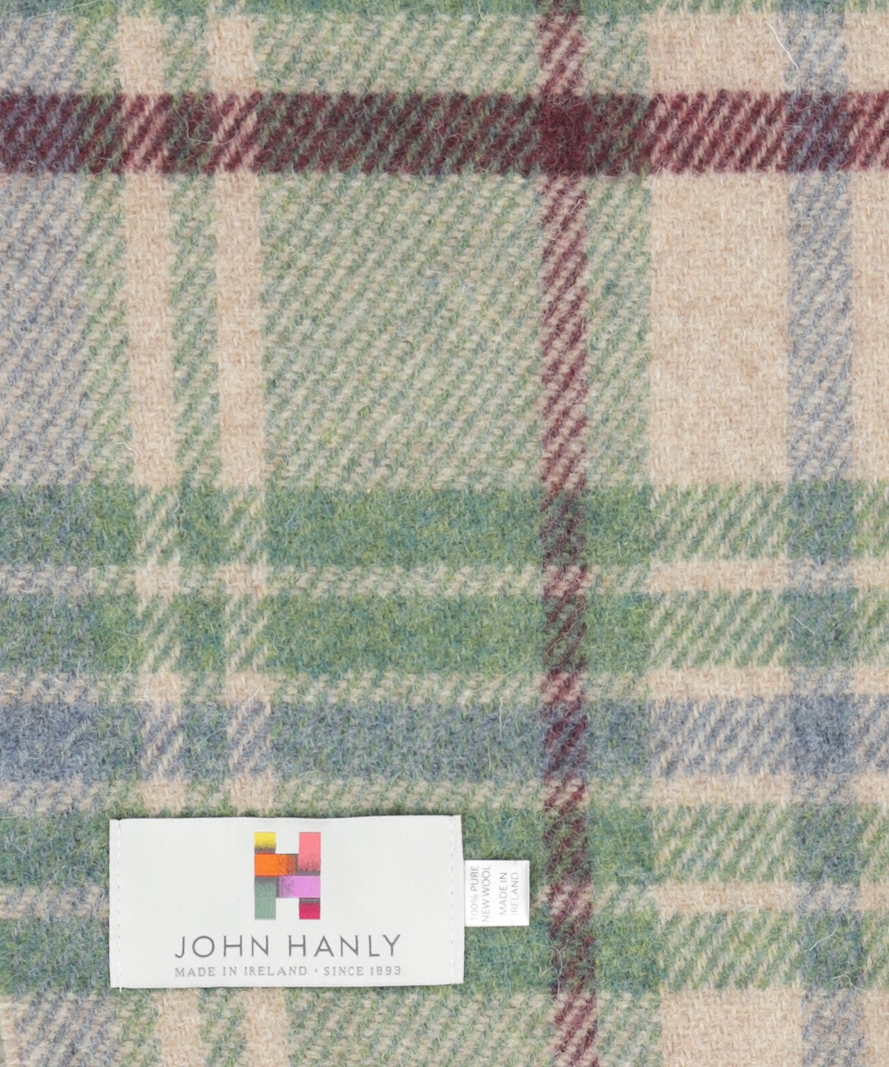 John Hanly Plaid Shetland | Denim Green Camel Burgundy Plaid