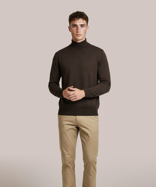 Turtleneck Merino wool | Dark Brown