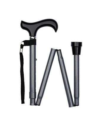 Folding Walking Stick | Black Check