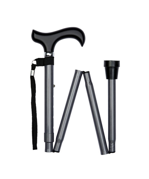 Folding Walking Stick | Black Check