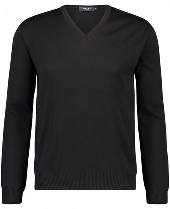 Merino wool v-neck sweater | Black