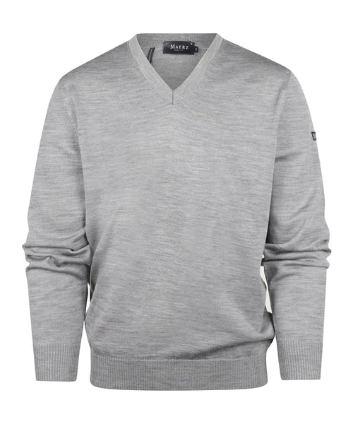 Merino wool v-neck sweater | Gray