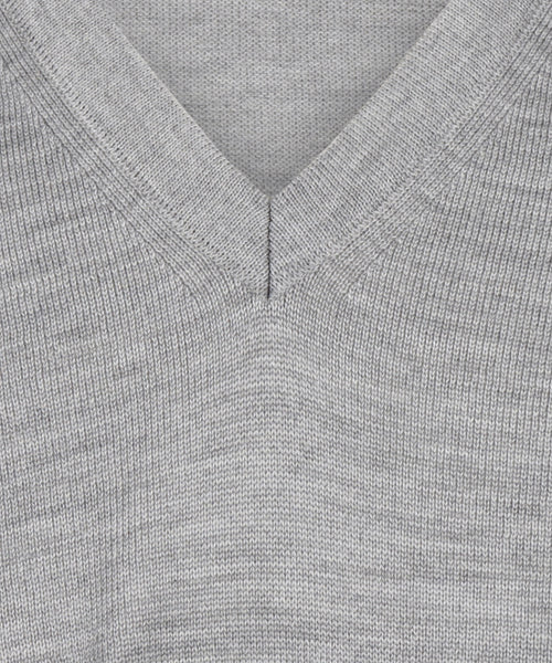 Merino wool v-neck sweater | Gray