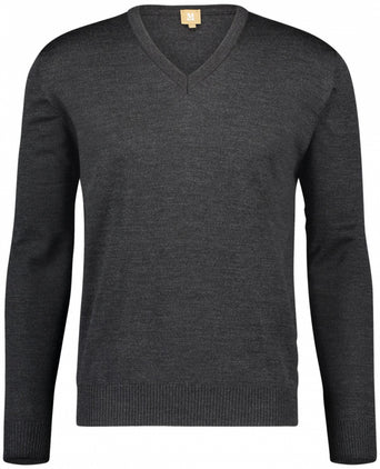 Pullover Merino wol v-hals | Charcoal