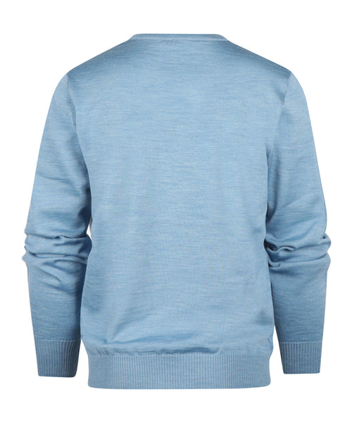 Merino wool v-neck sweater | Blue