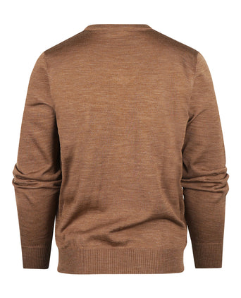 Merino wool v-neck sweater | Brown