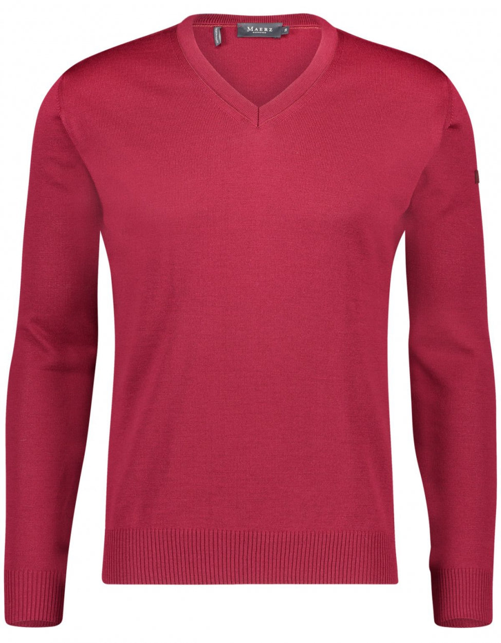 Pullover aus Merinowolle mit V-Ausschnitt | Bordeaux