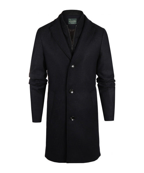 Long coat wool mix Hans | Blue