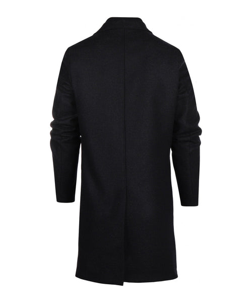 Long coat wool mix Hans | Blue