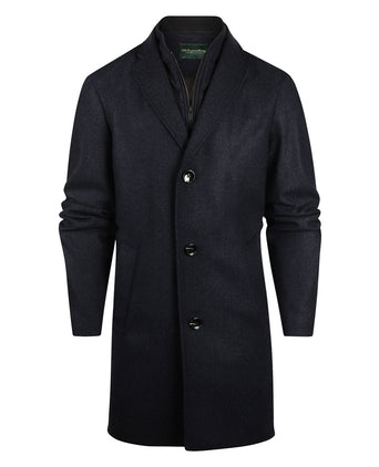 Lange jas Wolmix Hans | Blauw