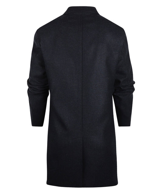 Langer Wollmischmantel Hans | Blau