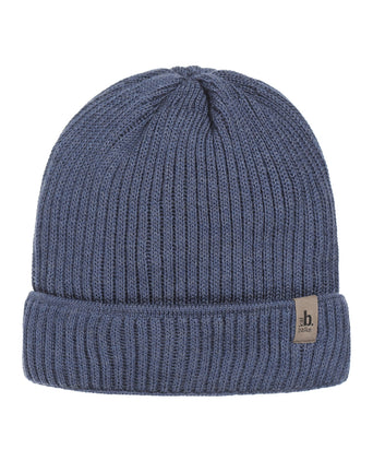 Zachte Merino Wollen Muts | Denim Blauw