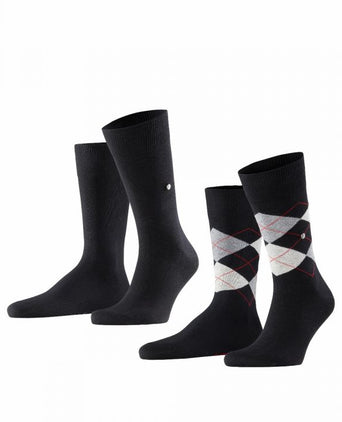 Everyday Argyle Mix 2-Pack Men's Socks | Black