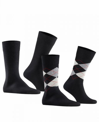 Everyday Argyle Mix 2-Pack Men's Socks | Black