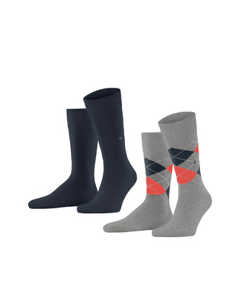 Everyday Argyle Mix 2-Pack Heren Sokken | Grijs